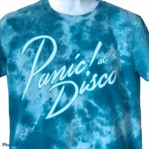 Panic At The Disco T Shirt Small Blue Aqua Tie Dye